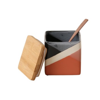 Esmée Kanister with Deckel, rost/black , Stein, Bambus with Silikonsiegel, 10 x 10 cm Esmée Kanister with Deckel, rost/black , Stein, Bambus with Silikonsiegel, 10 x 10 cm