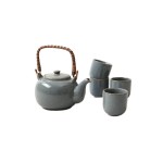 Esmée Set de thé Japandi pichet & 4 tasses 0.7 l, Gris bleu