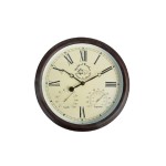 Esschert Design Gartenuhr röm. Ziffern, Plastikrahmen, PVC, D: 38.3 cm, B: 6.1 cm