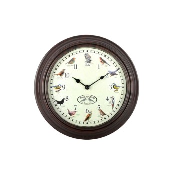 Esschert Design Wanduhr with Vogelrufen, In/Outdoor,12 versch. Vogelrufe,4.5x30.1 cm Esschert Design Wanduhr with Vogelrufen, In/Outdoor,12 versch. Vogelrufe,4.5x30.1 cm