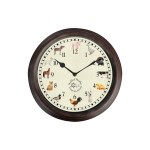 Esschert Design Gartenuhr with Bauernhoftier, geräuschen, 4.6x30x30 cm (LxBxH)