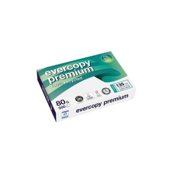 Evercopy Papier Premium 100% Recycling, A4, 80 g/m², 500 Blatt, CIE 135 Evercopy Papier Premium 100% Recycling, A4, 80 g/m², 500 Blatt, CIE 135