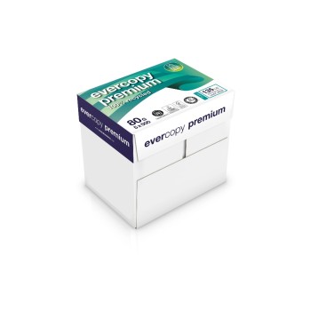 Evercopy Papier Premium 100% Recycling, A4, 80 g/m², 2500 Blatt, CIE 135 Evercopy Papier Premium 100% Recycling, A4, 80 g/m², 2500 Blatt, CIE 135