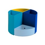 Exacompta Pot à crayons Bee Blue Bleu foncé/Jaune/Bleu clair