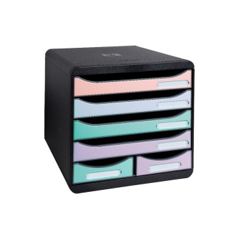 Exacompta Boîte à tiroirs Big-Box Maxi 6 tiroirs, Multicolore Aquarel Exacompta Boîte à tiroirs Big-Box Maxi 6 tiroirs, Multicolore Aquarel