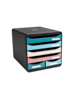 Exacompta Schubladenbox Big-Box Maxi, Skandi 6 Schublade black , mehrfarbig