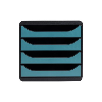 Exacompta Boîte à tiroirs Big Box Skandi, 4 tiroirs, bleu pacifique Exacompta Boîte à tiroirs Big Box Skandi, 4 tiroirs, bleu pacifique