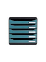 Exacompta Boîte à tiroirs Big Box Plus Skandi, 5 tiroirs, bleu pacifique