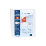 Exacompta Classeur à anneaux Kreacover A4 Maxi, 4 anneaux en D, 3.8 cm, Blanc