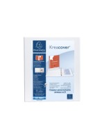 Exacompta Classeur à anneaux Kreacover A4 Maxi, 4 anneaux en D, 3.8 cm, Blanc