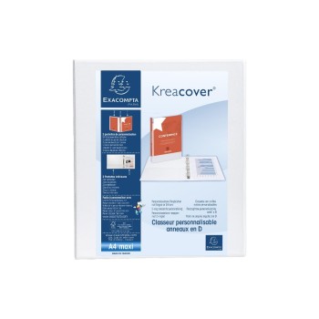 Exacompta Ringherfter Kreacover Maxi, 3.8cm, Sichttasche Front, 20mm Ring, 4 Ring, white Exacompta Ringherfter Kreacover Maxi, 3.8cm, Sichttasche Front, 20mm Ring, 4 Ring, white