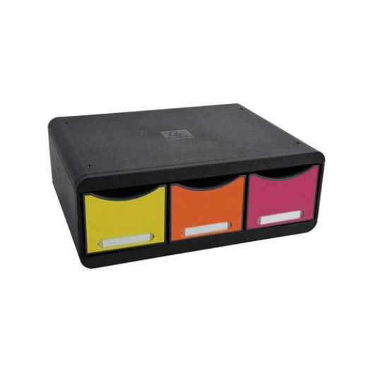 Exacompta Boîte à tiroirs Toolbox Maxi 3 tiroirs, multicolores