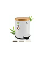 Exitoso Poubelle à pédale avec couvercle Softclose 5 l, Blanc