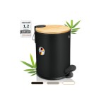 Exitoso Poubelle à pédale avec couvercle Softclose 3 l, Noir