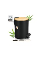 Exitoso Poubelle à pédale avec couvercle Softclose 3 l, Noir