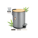 Exitoso Poubelle à pédale avec couvercle Softclose 3 l, Gris