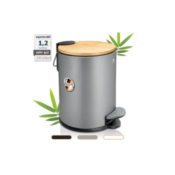 Exitoso Abfalleimer 3L grey, Treteimer, Kosmetikeimer, Abfalleimer Exitoso Abfalleimer 3L grey, Treteimer, Kosmetikeimer, Abfalleimer