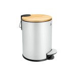 Exitoso Poubelle à pédale avec couvercle Softclose 3 l, Blanc