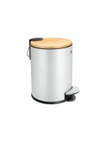 Exitoso Poubelle à pédale avec couvercle Softclose 3 l, Blanc