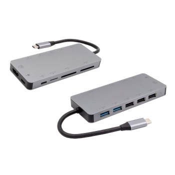 exSys  EX-1221HM, 11 in 1 USB 3.2, Metall,, with 1xHDMI, 1x C-Port with PD, 2xUSB 3.0