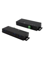 exSys EX-1237HMVS, 7x USB 3.1 HUB Gen2, 4x C- and 3x A-Anschluss, Din Rail Kit