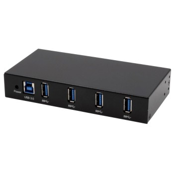 Exsys 4-Ports USB 3.2 Gen 1 HUB for Tisch, Wand and DIN-Rail, 15KV ESD Schutz