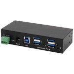 Exsys 4-Ports USB 3.2 Gen 1 HUB mit, 15KV ESD Schutz für Wand + DIN-Rail Montage