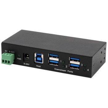 Exsys 4-Ports USB 3.2 Gen 1 HUB with, 15KV ESD Schutz for Wand + DIN-Rail Montage