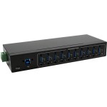 Exsys 10-Ports USB 3.2 Gen 1l HUB für Tisch, Wand und DIN-Rail, 15KV ESD Schutz