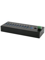 Exsys 10-Ports USB 3.2 Gen 1 HUB for Tisch, Wand and DIN-Rail, 15KV ESD Schutz