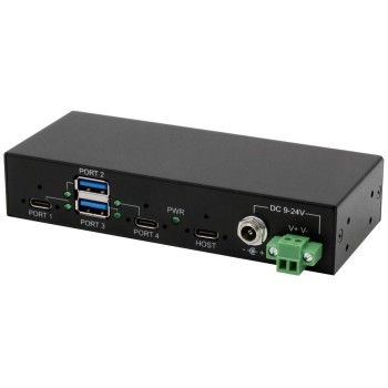 Exsys 4 Port USB3.2, 2x1 HUB, 2x C-, 2x A, Ports for Tisch, Wand and DIN-Rail Montage
