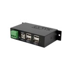 exSys EX-1163HMS, 4x USB 2.0, Metall, für Trägerschiene inkl. DIN-RAIL Kit