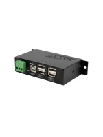 exSys EX-1163HMS, 4x USB 2.0, Metall, für Trägerschiene inkl. DIN-RAIL Kit