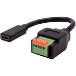 Exsys Adaptateur USB 2.0 Prise USB C - Bloc de terminaison 5 broches