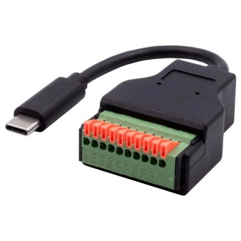 EXSYS EX-49125, USB-C Terminal Block Adap., USB 2.0, 10-pin Terminal Block EXSYS EX-49125, USB-C Terminal Block Adap., USB 2.0, 10-pin Terminal Block