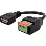 Exsys Adaptateur USB 2.0 Prise USB A - Bloc de terminaison 5 broches