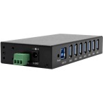 EXSYS EX-11237HMS-2, 7-Port USB3.2 HUB, 15KV ESD Schutz, Wand+Tisch+DIN-Rail