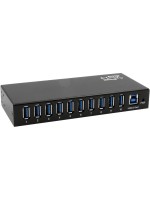 EXSYS EX-11290HMS, 10-Port USB3.2 HUB, 15KV ESD Schutz, Wand+Tisch+DIN-Rail