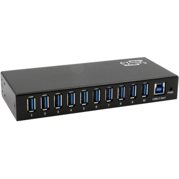 EXSYS EX-11290HMS, 10-Port USB3.2 HUB, 15KV ESD Schutz, Wand+Tisch+DIN-Rail EXSYS EX-11290HMS, 10-Port USB3.2 HUB, 15KV ESD Schutz, Wand+Tisch+DIN-Rail