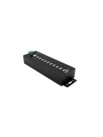 EXSYS EX-1170HMVS, 10x USB2.0, Metall HUB, 15KV ESD Schutz, Din-Rail, verschraubbar