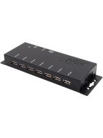 EXSYS EX-1177-2, 7x USB2.0, Metall HUB, Wand, Tisch, verschraubbar