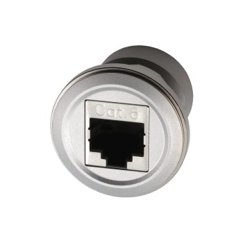 EXSYS EX-49196, RJ45 Einbaubuchse Cat.6, Einbau-Adapter Metall