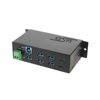 exSys EX-1197HMS, 7x USB 3.0 / 3.1 HUB, mit 7 Ports, CDP + DBP Modus, 7 - 48V exSys EX-1197HMS, 7x USB 3.0 / 3.1 HUB, mit 7 Ports, CDP + DBP Modus, 7 - 48V
