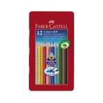 FABER-CASTELL Buntstifte COLOUR GRIP 2001, 12er Metalletui, dreieckig, couleur lackiert