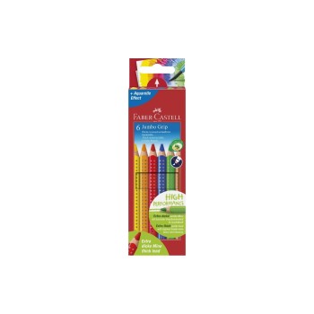 FABER-CASTELL Jumbo GRIP Farbstifte, 6er Kartonetui, dreieckig, FABER-CASTELL Jumbo GRIP Farbstifte, 6er Kartonetui, dreieckig,
