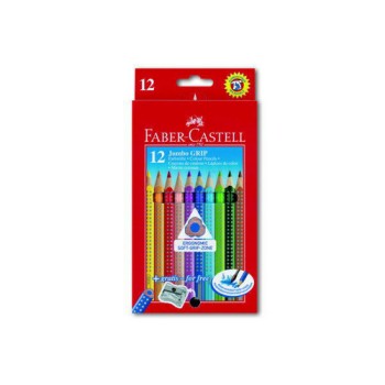 FABER-CASTELL Jumbo GRIP Farbstifte, 12er Kartonetui, dreieckig, FABER-CASTELL Jumbo GRIP Farbstifte, 12er Kartonetui, dreieckig,