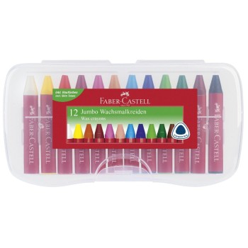 FABER-CASTELL Wachsmalkreide JUMBO, 12er Kunststoffbox