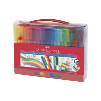 FABER-CASTELL Filzstift 60 Stifte, im Koffer, auswaschbar aus Textilien FABER-CASTELL Filzstift 60 Stifte, im Koffer, auswaschbar aus Textilien