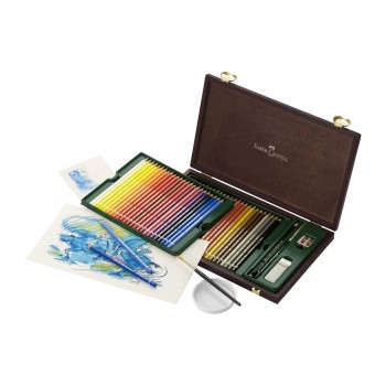 FABER-CASTELL A. Dürrer Aquarellfarbstifte, 48er Holzkoffer