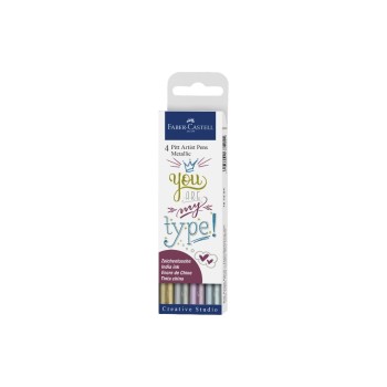 Faber-Castell Fineliner Metallic Caisse de 4 Faber-Castell Fineliner Metallic Caisse de 4